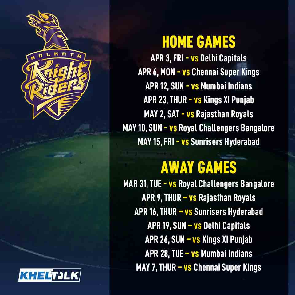 Mumbai Indians (MI) – IPL 2020 ScheduleMumbai Indians (MI) – IPL 2020 Schedule
