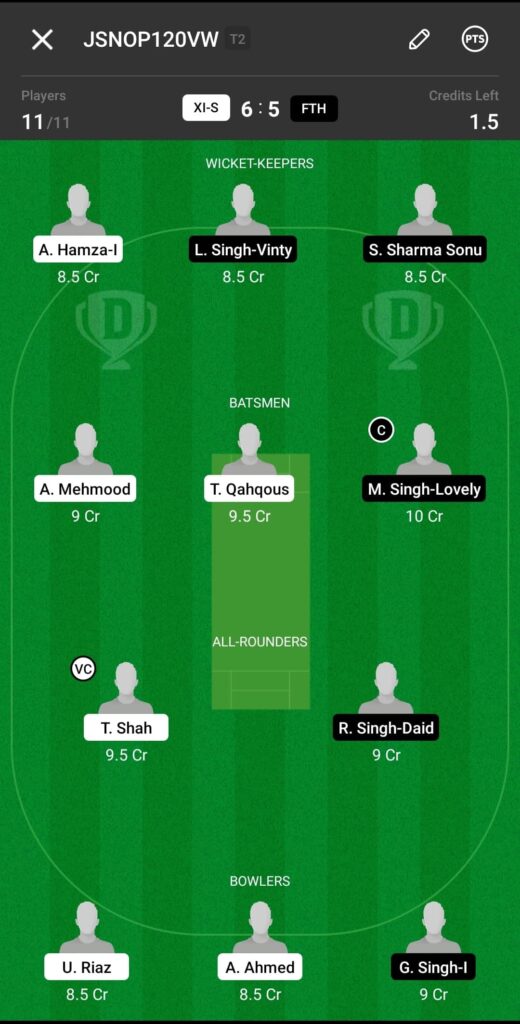 Grand League Team For XI Stars vs Fateh