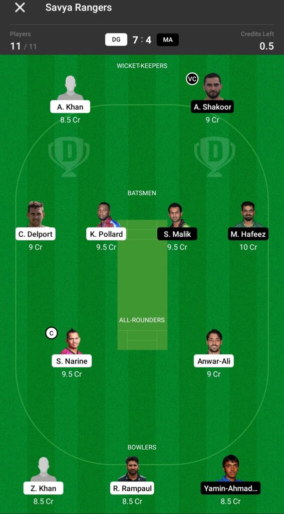 Grand League Team For Deccan Gladiators vs Maratha Arabians