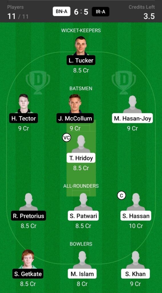 Head To Head Team For Bangladesh-A vs Ireland-A