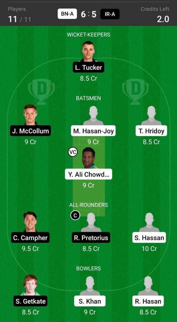 Head To Head Team For Bangladesh-A vs Ireland-A