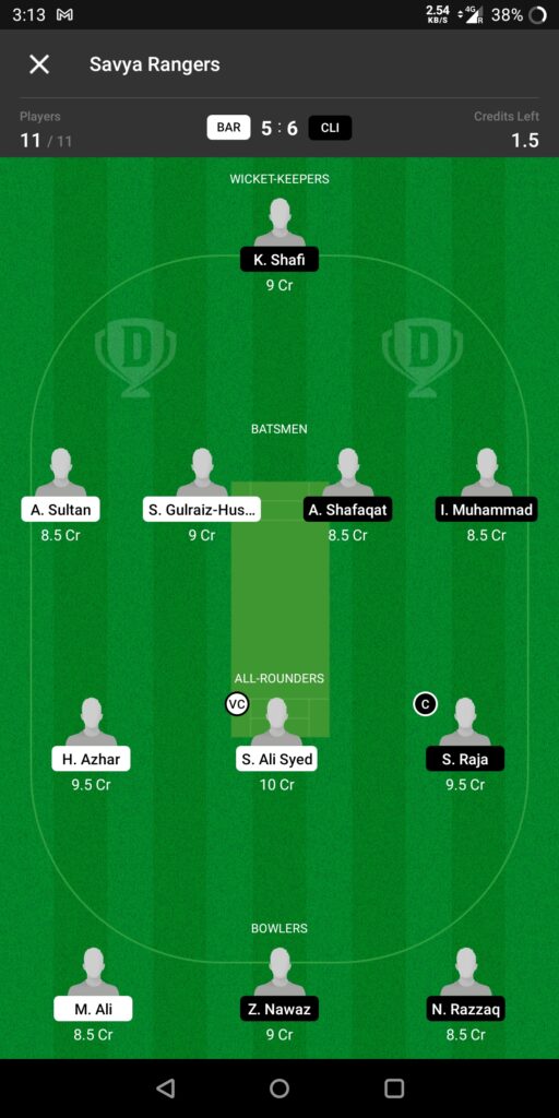 Grand League Team For Barna Royals vs City Lions