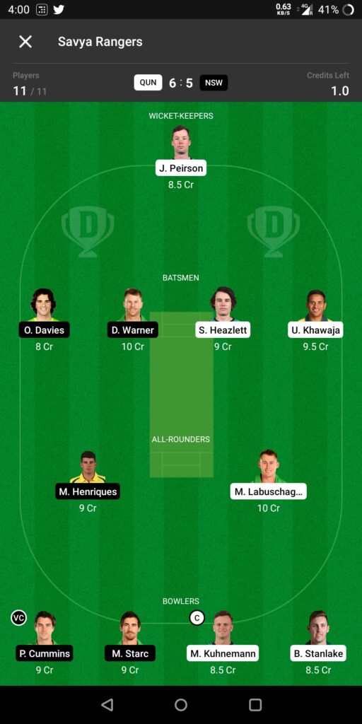 Grand League Team For Queensland vs New South Wales